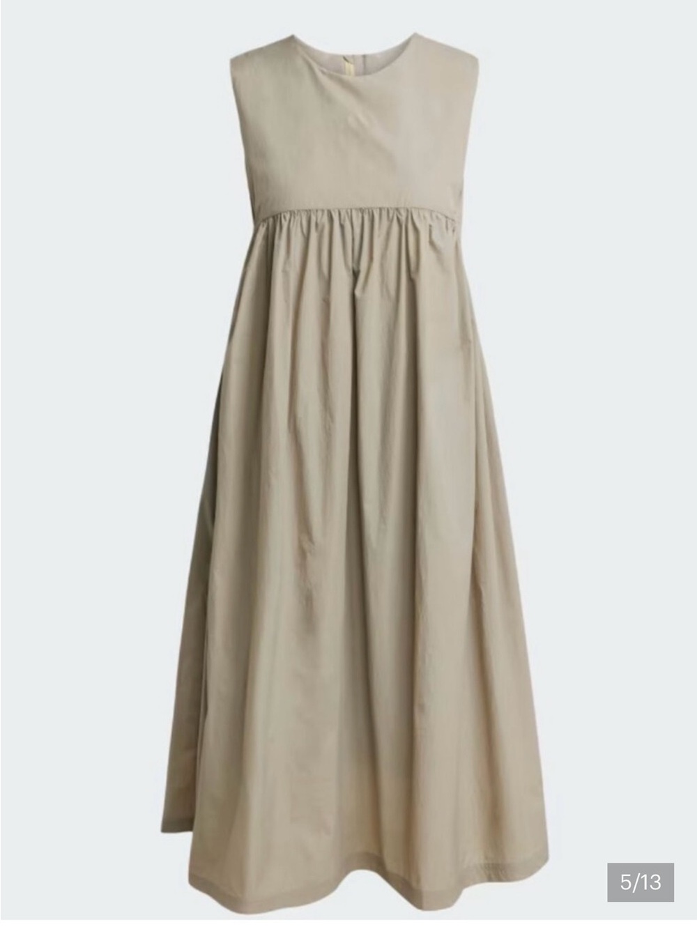 adidas woman’s Sleeveless City Escape Gathered Waist Dress in Taupe